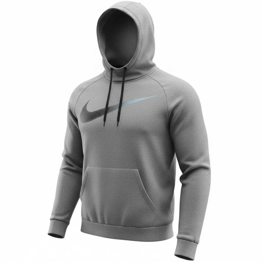 Nike Heather Gray Hoodie with Black Swoosh